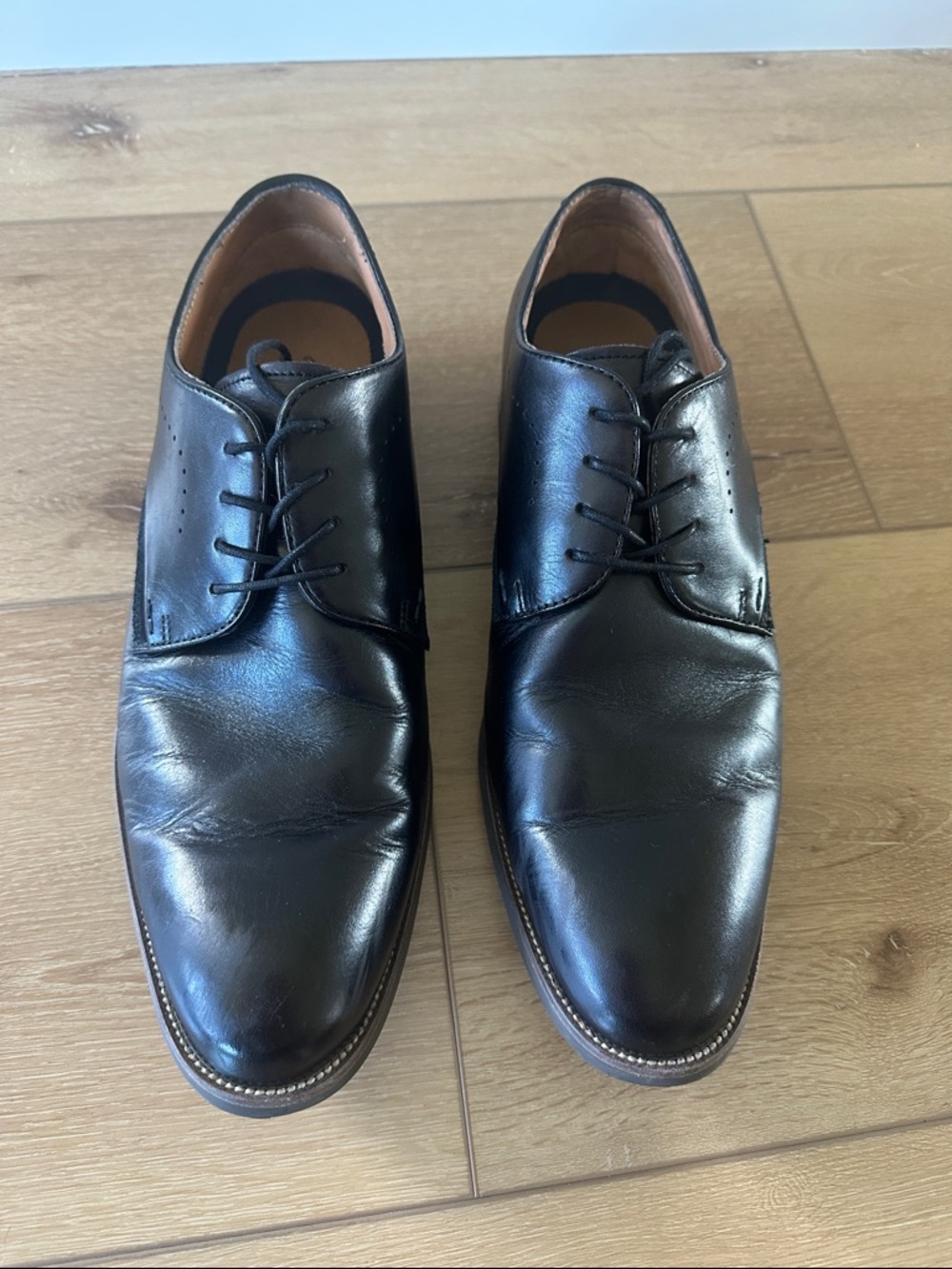 Florsheim Men's Black Leather Lace-Up Dress Shoes